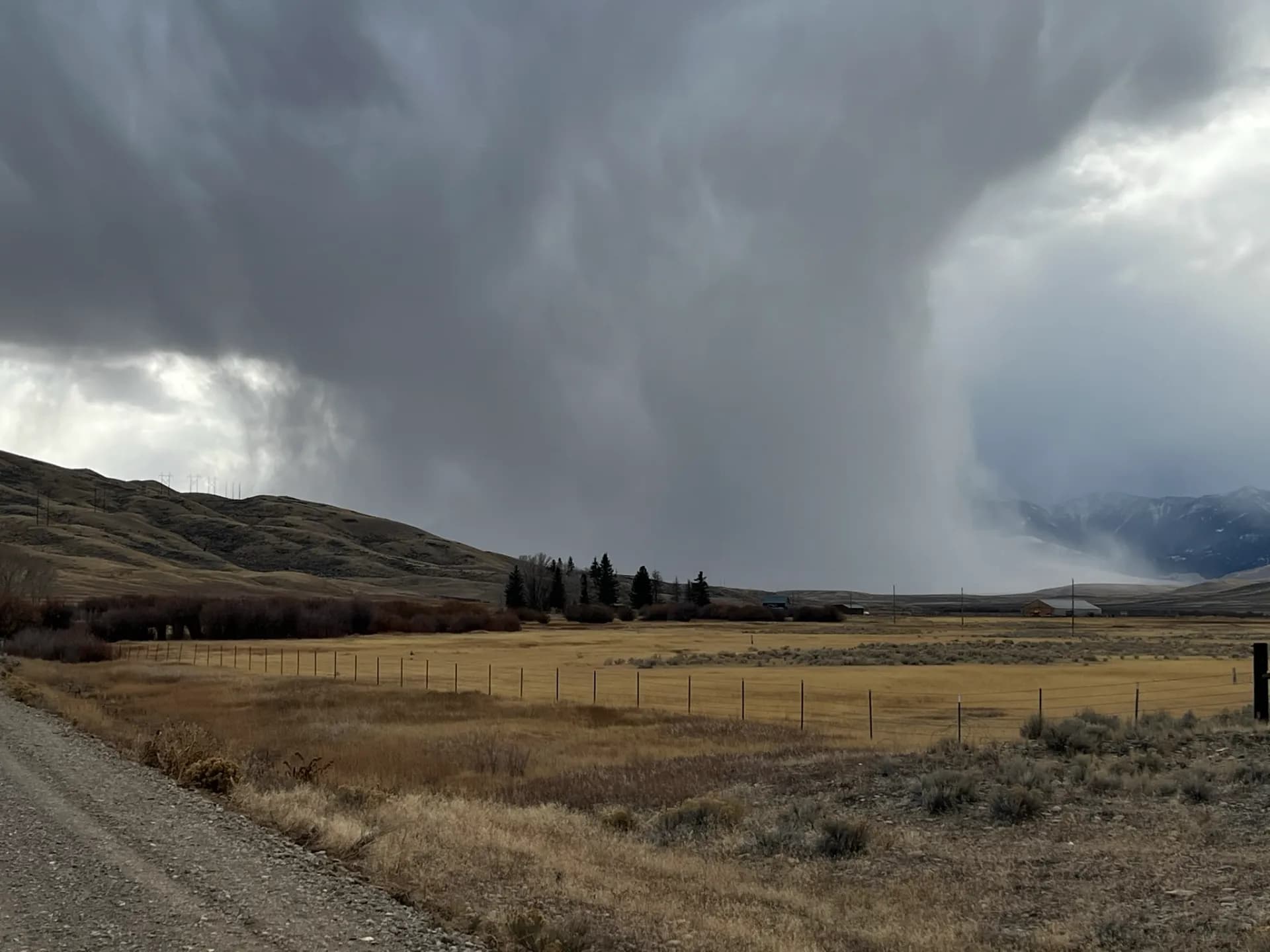 Storm clouds sweeping over the Montana valley