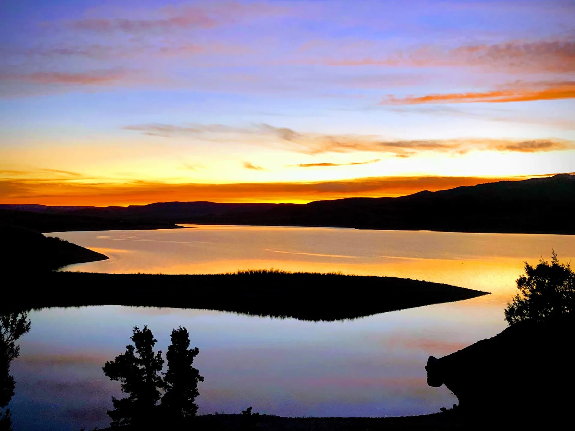 Ruby Reservoir at sunset